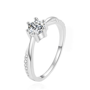 Beneto Krásný stříbrný prsten s čirými zirkony AGG304L 56 mm