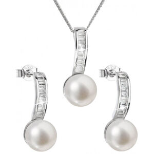 Evolution Group Luxusní stříbrná souprava s pravými perlami Pavona 29019.1