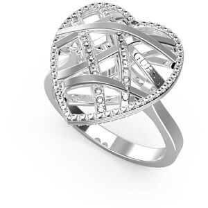 Guess Slušivý ocelový prsten Heart Cage JUBR03101JWRH 52 mm