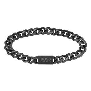 Hugo Boss Stylový černý náramek pro muže Chain Link 1580145 19 cm