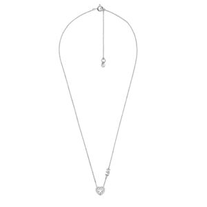 Michael Kors Něžný stříbrný náhrdelník se zirkony Pavé Heart MKC1520AN040