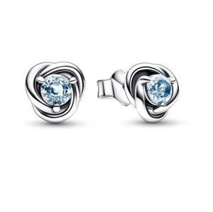 Pandora Slušivé stříbrné náušnice s modrými zirkony 292334C09
