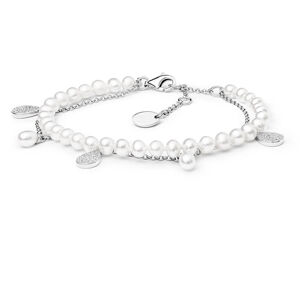 Silvego Elegantní stříbrný náramek s perlami a zirkony GRP20213BW16