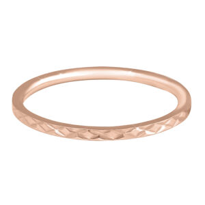 Troli Pozlacený minimalistický prsten z oceli s jemným vzorem Rose Gold 57 mm